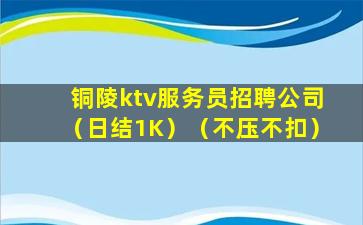 铜陵ktv服务员招聘公司（日结1K）（不压不扣）